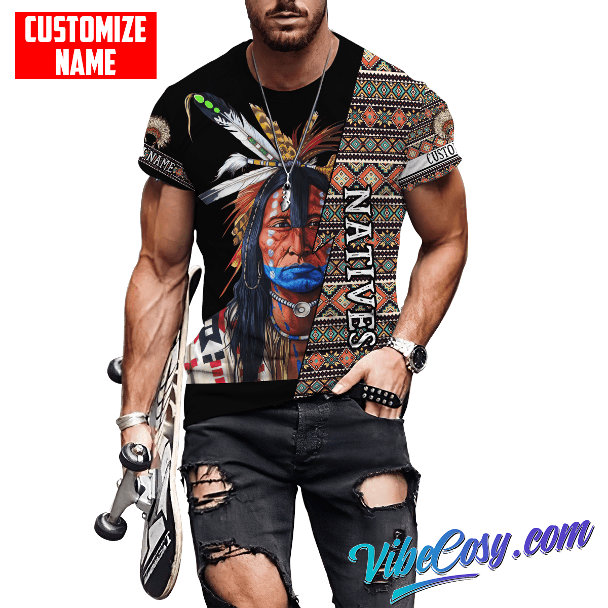 Customized Name Native American 3D All Over Printed Unisex Shirts