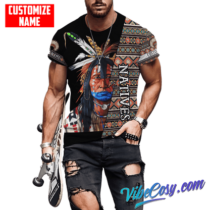 Customized Name Native American 3D All Over Printed Unisex Shirts