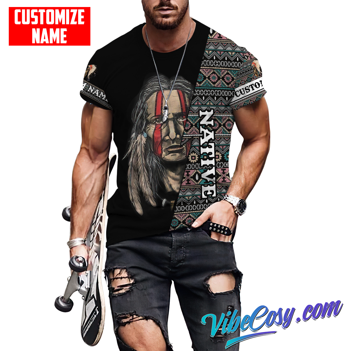 Customized Name Native American 3D All Over Printed Unisex Shirts