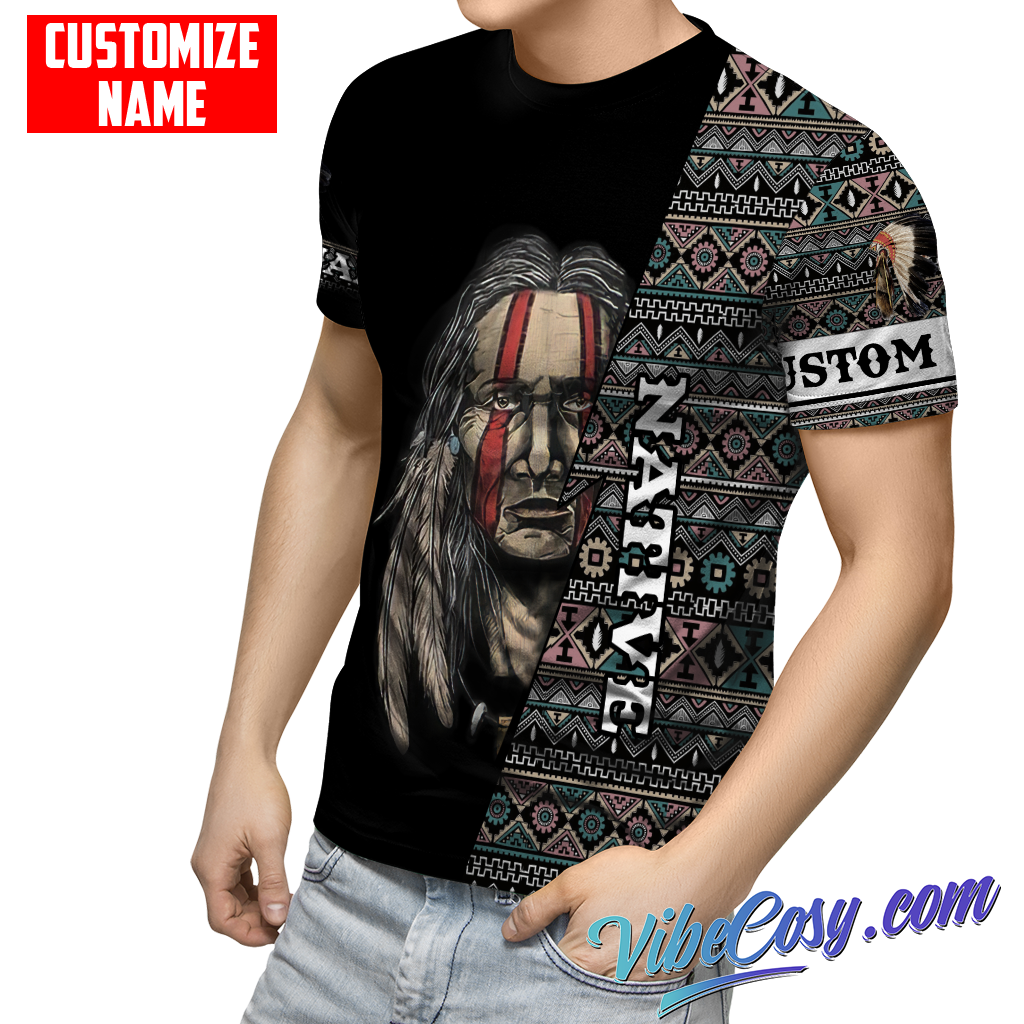 Customized Name Native American 3D All Over Printed Unisex Shirts