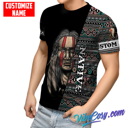 Customized Name Native American 3D All Over Printed Unisex Shirts