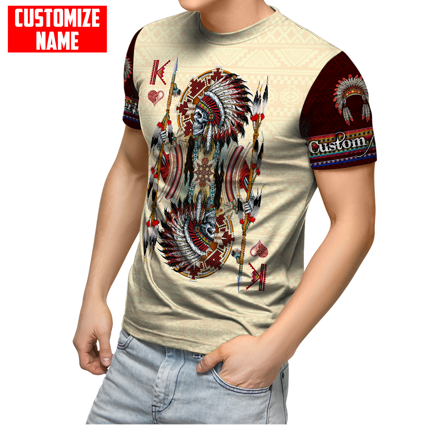 Customized name Native American 3D All Over Printed Unisex Shirts