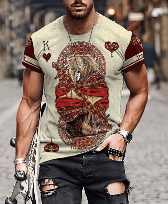 King Hearts Lion Poker 3D All Over Printed Unisex Shirts