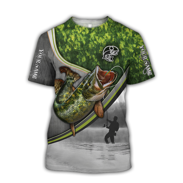 Custom name Pike fishing Fisherman Camo 3D Design print shirts