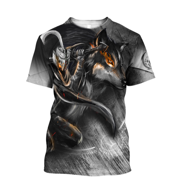 Knight Wolf 3D All Over Printed Unisex Deluxe Hoodie ML