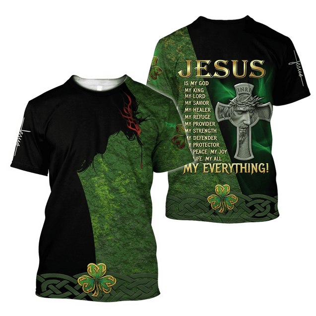 Jesus Irish Saint Patrick's Day 3D All Over Printed Unisex Shirt