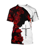 Premium Christian Jesus Catholic Red Roses 3D Printed Unisex Shirts