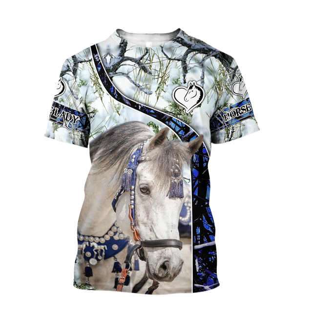 Beautiful White Horse 3D All Over Printed Shirts For Men And Women MH25122001CL