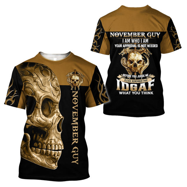 November Guy Skull 3D All Over Printed Shirts For Men and Women