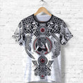 3D Printed Vikings Fenrir Skoll And Hati Valknut White-Apparel-HP Arts-T-Shirt-S-Vibe Cosy™