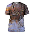 3D All Over Printed Deer Art Shirts and Shorts-Apparel-6teenth World-T-Shirt-S-Vibe Cosy™