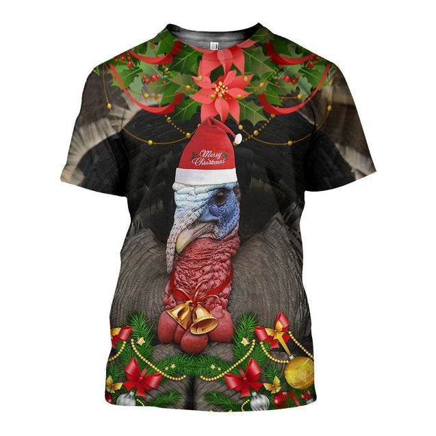 3D All Over Printed Turkey Christmas Shirts and Shorts-Turkey-6teenth World™-T-shirt-XS-Vibe Cosy™