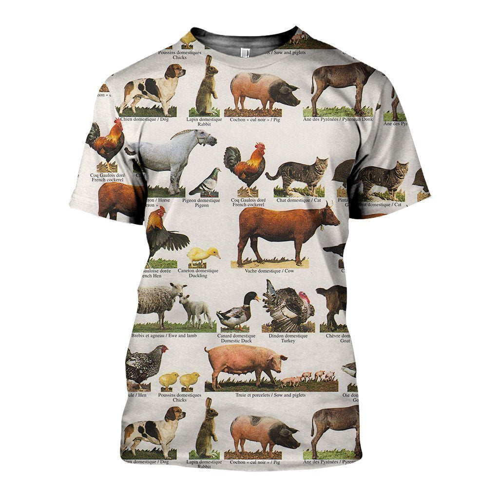 3D All Over Printed Farm Animals Shirts-Apparel-HP Arts-T-Shirt-S-Vibe Cosy™