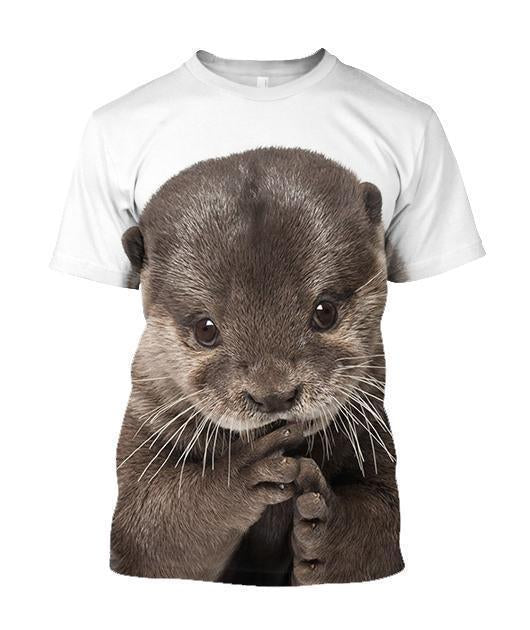 3D All Over Printed Otter Tops-Apparel-6teenth World-T-Shirt-S-Vibe Cosy™