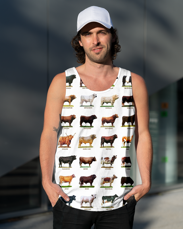 3D All Over Print Cow Hoodie <White>-Apparel-RoosterArt-Tanktop-S-Vibe Cosy™