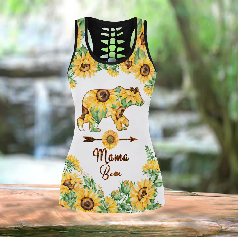 Sunflower Mama Bear Combo Tank + Legging JJ25052005-Apparel-TA-S-S-Vibe Cosy™