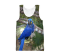 3D All Over Print Beautiful Blue Parrot Hoodie-Apparel-PHL-Tank Top-S-Vibe Cosy™