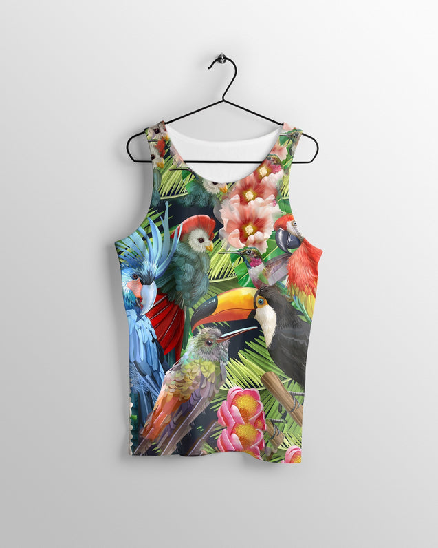 All Over Printed Parrots Shirts H207B-Apparel-HbArts-Tank top-S-Vibe Cosy™