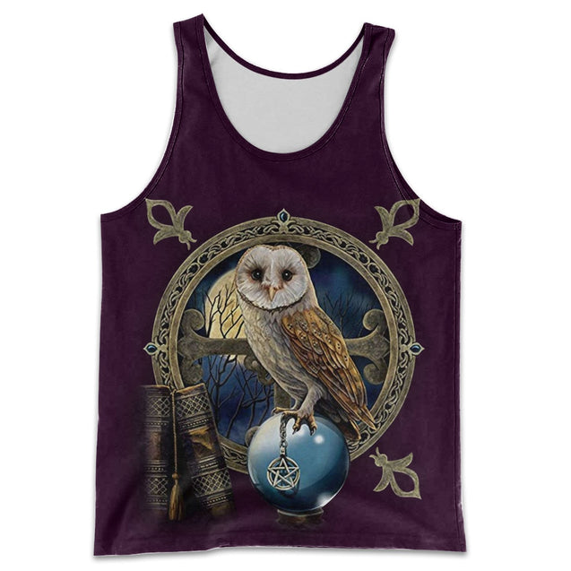 3D All Over Printed Owl Shirts-Apparel-HP Arts-Tank Top-S-Vibe Cosy™