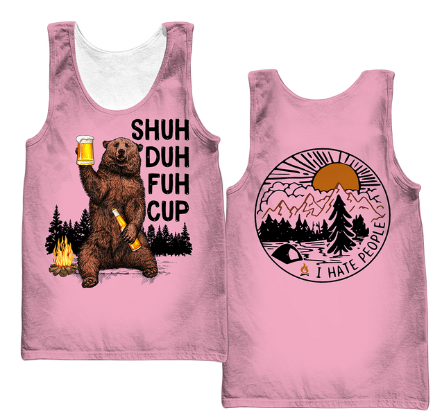 Shuh Duh Fuh Cup - Bear go Camping B102-Apparel-NNK-Tank Top-S-Vibe Cosy™