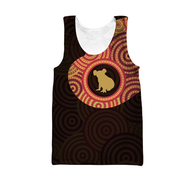 Australia In My Heart Aboriginal Tattoo Koala Hoodie Yellow AZ200201-Apparel-PL8386-Tank Top-S-Vibe Cosy™