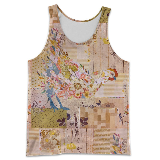 3D Printed Floral Chicken Clothes-Apparel-HP Arts-Tank Top-S-Vibe Cosy™