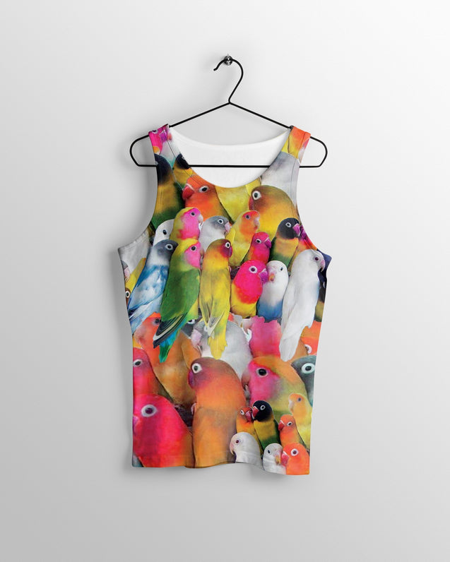 All Over Printed Parrots Shirts H153B-Apparel-HbArts-Tank top-S-Vibe Cosy™