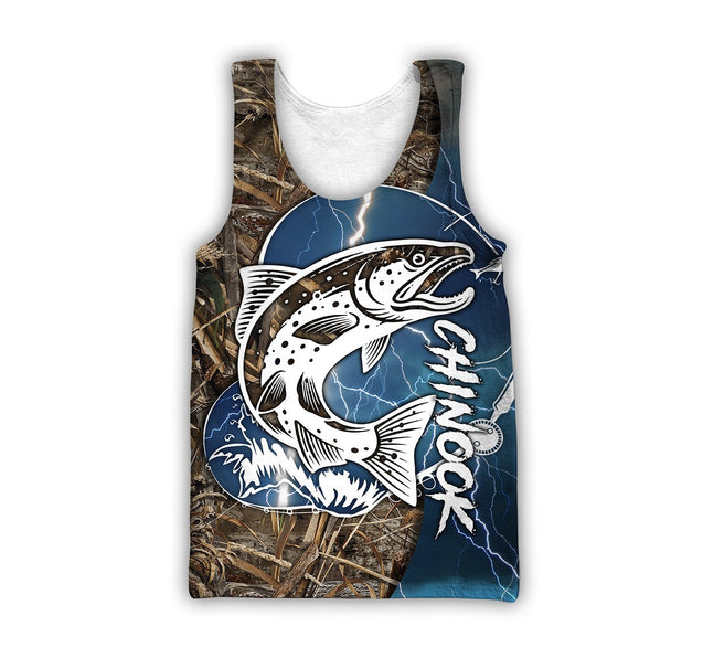 Chinook Fishing Salmon camo all over printed shirts for men and women blue color TR040101 - Amaze Style™-Apparel