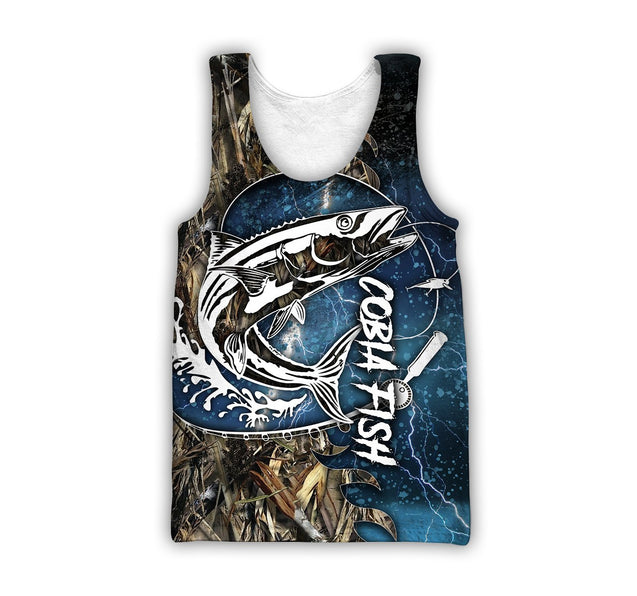 Cobia Fishing camo all over printed shirts for men and women blue color TR251201 - Amaze Style™-Apparel