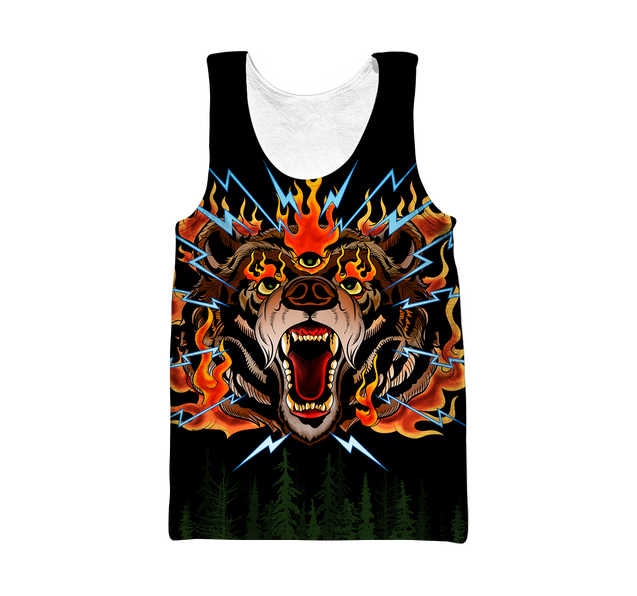 Love Bear Tattoo 3D all over printed shirts for men and women AZ091202 PL-Apparel-PL8386-Tanktop-S-Vibe Cosy™