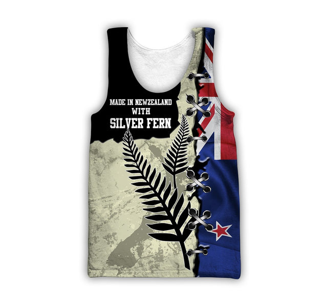 New Zealand Kiwi Bird Silver Fern T-Shirt Hoodie Zip all over shirts For Men and Women TR281202-Apparel-Huyencass-Tank Top-S-Vibe Cosy™