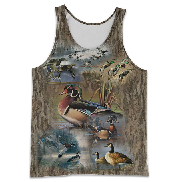 3D All Over Printed Hunting Duck Shirts-Apparel-HP Arts-Tank Top-S-Vibe Cosy™