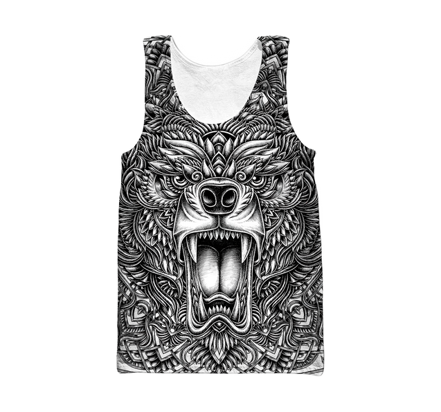 BEAR TATTOO 3D ALL OVER PRINTED SHIRTS FOR MEN AND WOMEN AZ071201 PL-Apparel-PL8386-Tanktop-S-Vibe Cosy™