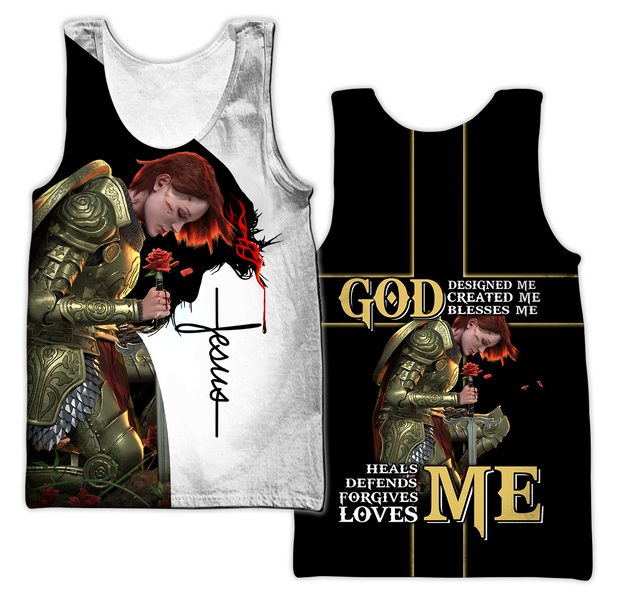 God Designed Me, Create Me, Blesses Me - 3D All Over Printed Shirts For Men and Women Pi250503-Apparel-TA-Tank Top-S-Vibe Cosy™