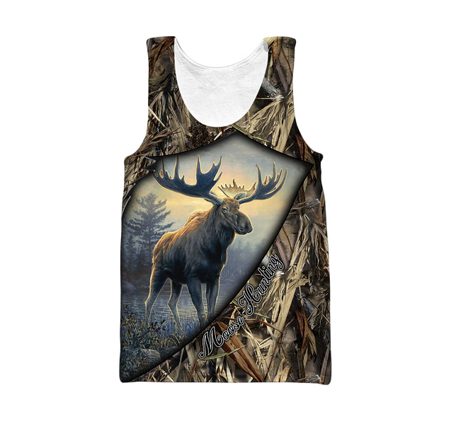 Moose Hunting 3D Over Printed Unisex Deluxe Hoodie