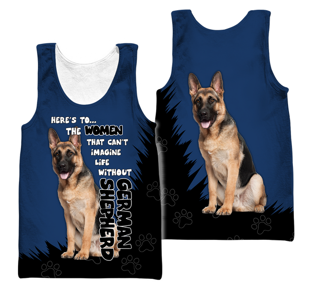 German Shepherd Dog Lover 3D Full Printed Shirt For Men And Women Pi281207-Apparel-MP-Women's Tank Top-S-Vibe Cosy™