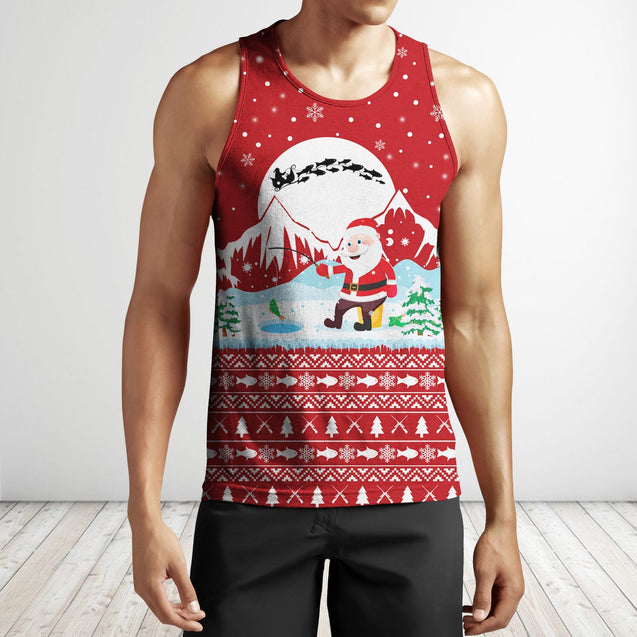 Santa Claus Goes Fishing For Xmas - Red version TR8603 - Amaze Style™-Apparel