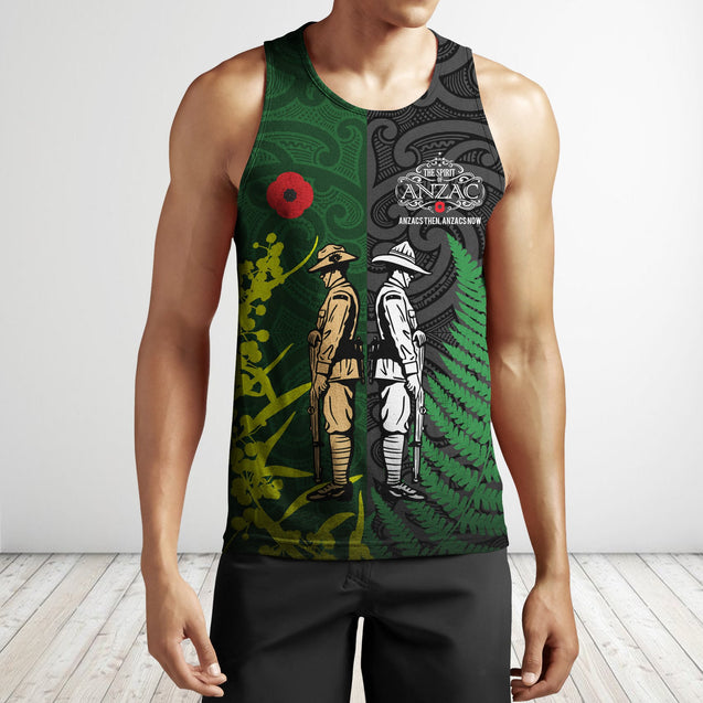 ANZAC day fern-wattle lest we forget Kiwi and Australia Soldier TR050302 - Amaze Style™-Apparel