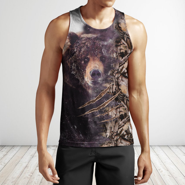 BEAR HUNTING CAMO 3D ALL OVER PRINTED SHIRTS FOR MEN AND WOMEN Pi071202 PL-Apparel-PL8386-Tanktop-S-Vibe Cosy™