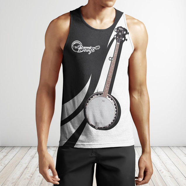 Banjo music 3d hoodie shirt for men and women HG HAC27127-Apparel-HG-Men's tank top-S-Vibe Cosy™