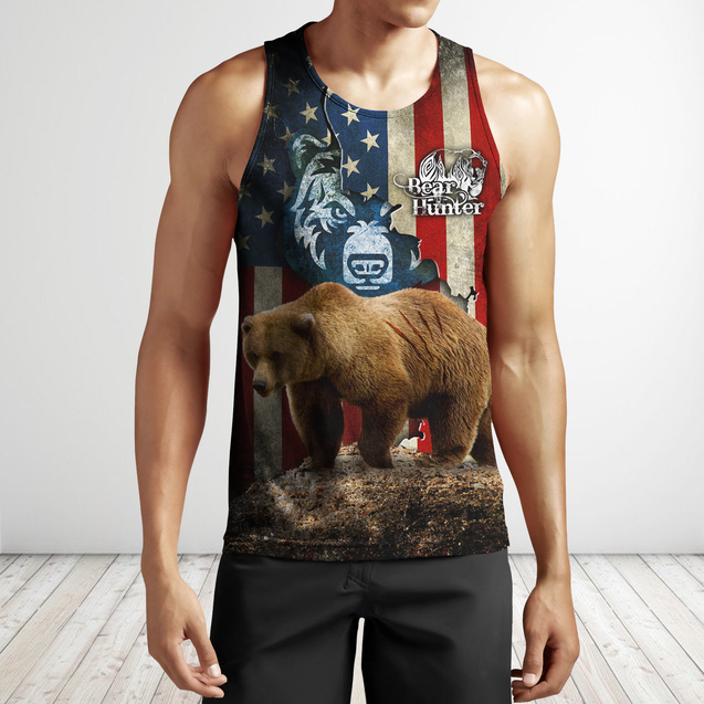 Bear hunter camo 3D all over printed shirts for men and women Pi111201 PL-Apparel-PL8386-Tanktop-S-Vibe Cosy™