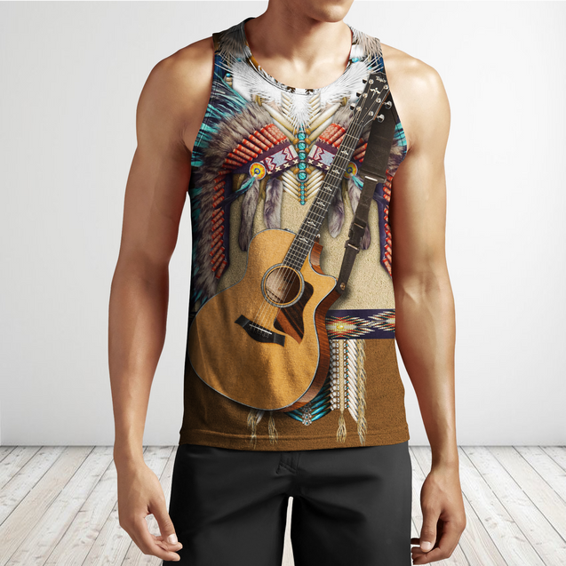 Native American Guitar Over Printed Shirts For Men and Women Pi11082001