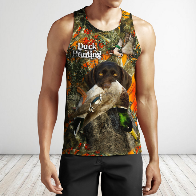 Duck Hunting Labrador Retriever Orange Camo 3D All Over Print  Hoodie Pi17082001S