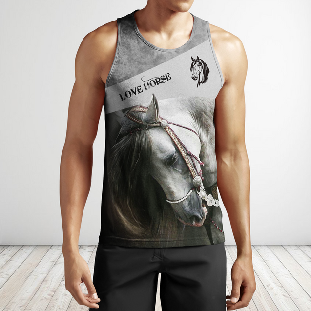 Beautiful Horse 3D All Over Printed shirt for Men and Women Pi070101-Apparel-NNK-Tank Top-S-Vibe Cosy™