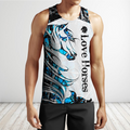 Horse Camo Blue Pattern 3D All Over Printed Shirts Pi050502-Apparel-TA-Tank Top-S-Vibe Cosy™