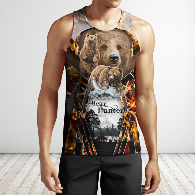 Bear Hunting camo 3D all over printed shirts for men and women Pi121202 PL-Apparel-PL8386-Tanktop-S-Vibe Cosy™