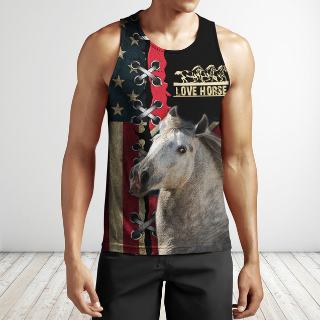 Love Horse 3D All over print for Men and Women shirt Pi030104-Apparel-NNK-Tank Top-S-Vibe Cosy™