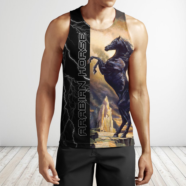 Black Stallion Arabian Horse 3D All Over Printed Shirt Hoodie Pi301202-Apparel-TA-Tank Top-S-Vibe Cosy™