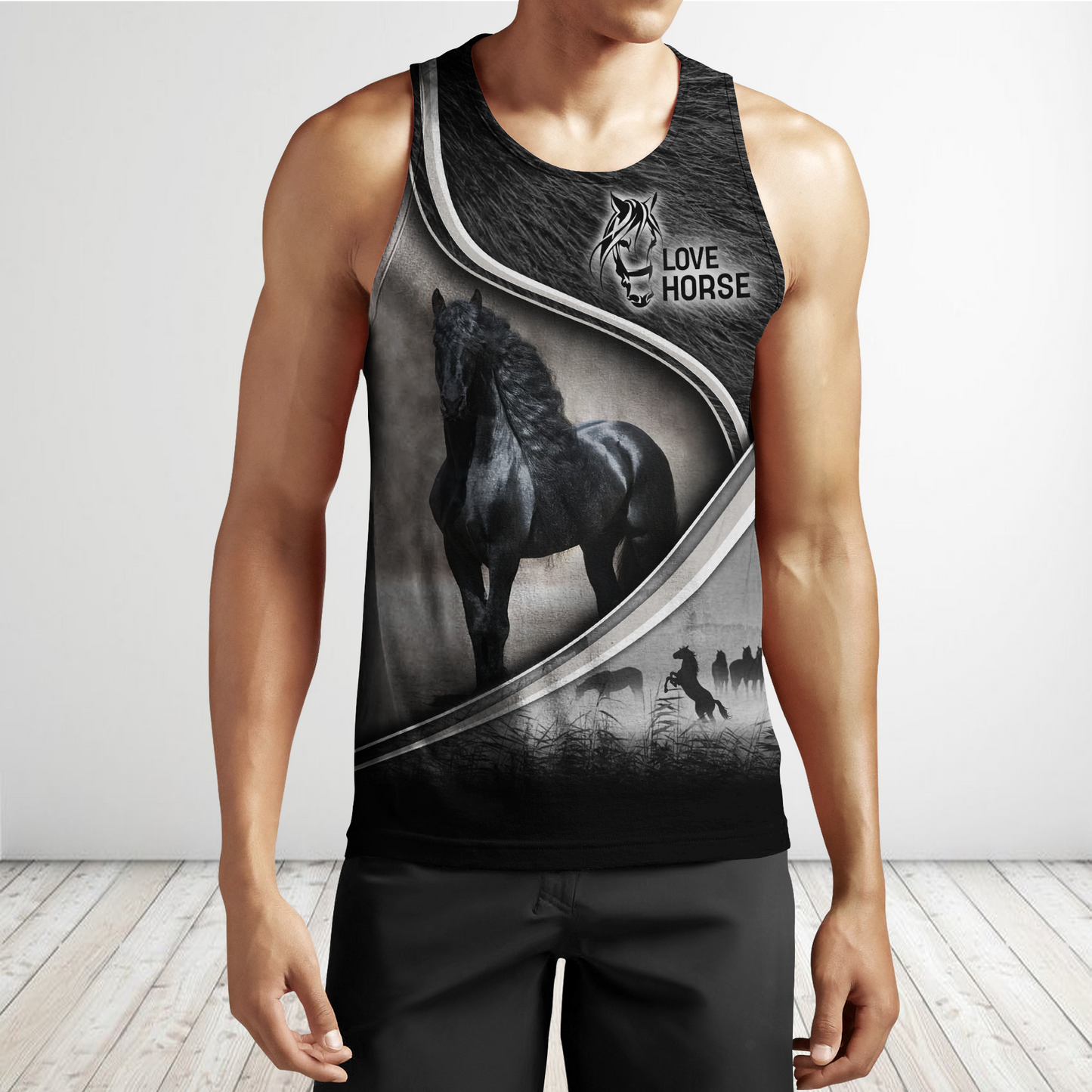 Black Horse 3D All Over Printed Shirts VP07102001