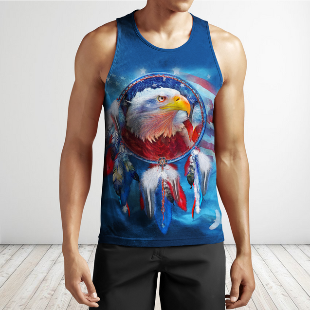 Eagle American Flag 3D All Over Printed Shirts For Men & Women-Apparel-TA-Tank Top-S-Vibe Cosy™